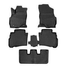 Коврики 3D салона для Toyota Fortuner (2020-2024) 5 шт. / Тойота Фортунер Element