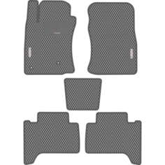 Автомобильные коврики EVA для Toyota Land Cruiser Prado 120 (2002-2009), с каучуковым подпятником и 2 эмблемами, серые с серым кантом, ячейка - ромб Carstar