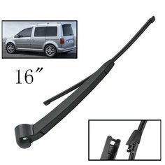 Комплект рычага и щетки заднего стеклоочистителя 16 дюймов VW Caddy 2K 2004 - 2016 Нет бренда