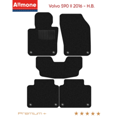 Коврики в салон текстильные Allmone "Премиум+" для Volvo S90 2 2016 - Н. В, черные, 5шт. / Вольво