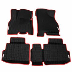 Автомобильные коврики ЭВА (EVA) для Chery Tiggo 7 Pro Max / Черри Тигго 7 Про Макс с 3D бортами 2022 - н. в. + подпятник + 4 логотипа АвтоЕва.рф