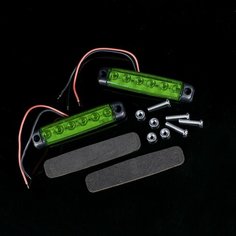 2 шт. 12V Ходовые огни водонепроницаемые зеленый, дополнительный указатель поворота, габаритный огонь, подсветка 6 светодиодов ТЯЖЕЛАЯ ТЕХНИКА