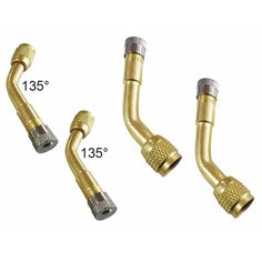 4шт 52мм 135° Удлинитель вентиля колеса для подкачки шин Латунь Noname