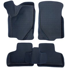 Автомобильные коврики ЕВА / EVA для Lada Granta 2011-н. в, Lada Kalina II 2013 - 2018 / Лада Гранта, Лада Калина 2 / 3D 3д / с бортами / черный-черный Gallex