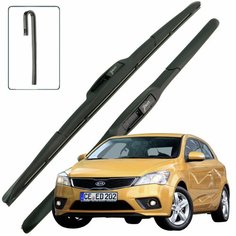 Дворники Kia ProCeed (1) ED / Киа Просид ЕД хэтчбек 3 дв. рест. 2010 / 2011 / 2012 Щетки стеклоочистителя гибридные ОЕМ для автомобиля LYNXauto к-т 2шт, 600мм-450мм