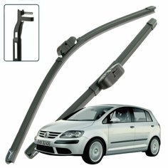 Дворники VW Volkswagen Golf Plus (5) Mk5 / Фольксваген Гольф Плюс Мк5 хэтчбек 5 дв. 2004 / 2005 / 2006 / 2007 / 2008 Щетки стеклоочистителя бескаркасные автомобильные LYNXauto 700мм-700мм к-т 2шт.