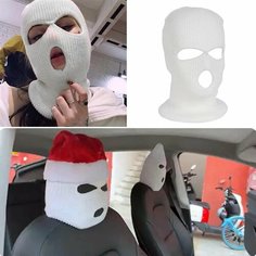 Маска/ чехол на подголовники автомобиля. Белый молочный, комплект 2шт. Нет бренда