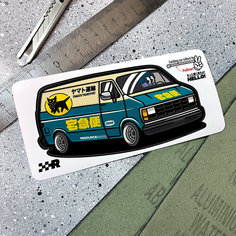 Виниловая наклейка машинка Dodge Van Yamato JDM 13х6.5 / Resource Stickers