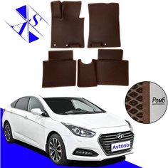 Автомобильные коврики EVA/ЕВА/ЭВА для Hyundai I40 / Хендай Ай40 / Хендай И40 2011-2019 коричневый коричневый Avtoso