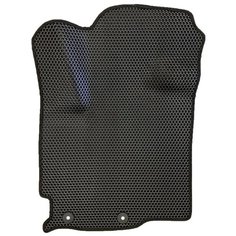 Водительский коврик для Mitsubishi Outlander XL (2006-2012), Черные соты с черным кантом Evaformat