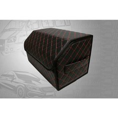 Аксессуары для авто/Органайзер в багажник 50*30*35 сложный квадрат черный/красный/черн Тачкин гардероб