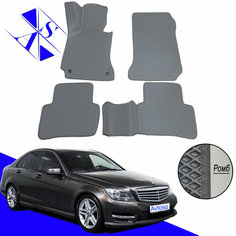 Автомобильные коврики ЕВА/ЭВА/EVA для Mercedes-Benz C-Class W204 / Мерседес-бенц Ц-класс В204 2006- 2015 серый темно серый Avtoso