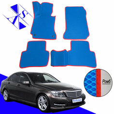 Автомобильные коврики ЕВА/ЭВА/EVA для Mercedes-Benz C-Class W204 / Мерседес-бенц Ц-класс В204 2006- 2015 василек красный Avtoso