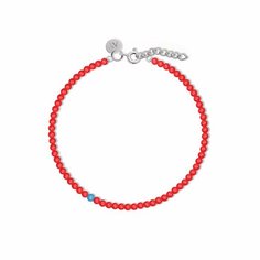 Браслет LU Jewel, серебро, 925 проба, говлит, коралл, длина 16 см., красный