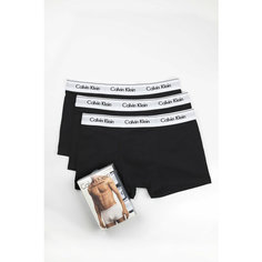Трусы CALVIN KLEIN underwear, комплект из 3 шт., размер S, черная