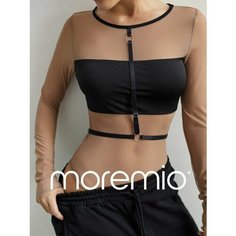 Боди moremio, размер 34, бежевый/черный