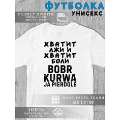 Футболка Бобр мем, 1 шт., размер L, белый Без бренда