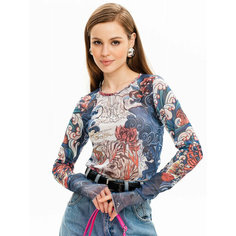 Лонгслив SAHAR, размер 42-44, , синий, белый, красный