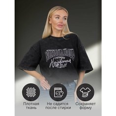 Футболка, 1 шт., размер Оверсайз, серый Нет бренда