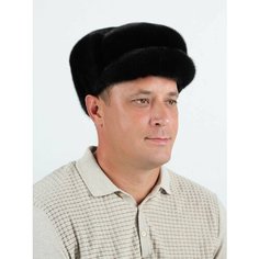 Шапка Меховой век для мальчиков и мужчин, размер 57-58, черный