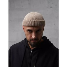 Шапка бини ALEKON для мужчин, размер 54-60, бежевый Алекон