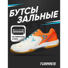 Футзалки TORRES, размер 40, оранжевый, белый