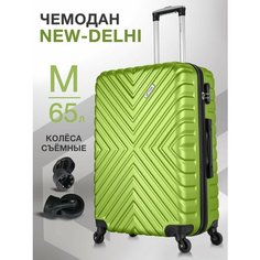 Чемодан Lcase New Delhi, 93 л, размер L, светло-зеленый