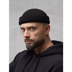 Шапка бини ALEKON для мужчин, размер 54-60, черный Алекон