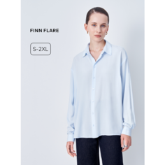 Блуза FINN FLARE Рубашка, размер L(170-96-102), бледно-голубой