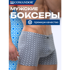 Трусы COMANDOR Трусы мужские боксеры хлопковые, размер 50;52, серый, черный, белый