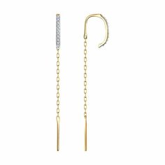 Серьги Яхонт, золото, 585 проба, фианит, , бесцветный