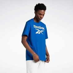 Футболка спортивная Reebok IDENTITY STACKED LOGO, размер M INT, синий
