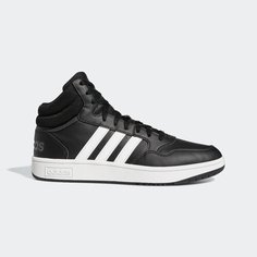 Кеды adidas Hoops 3.0 Mid, полнота F, размер 8 UK, черный