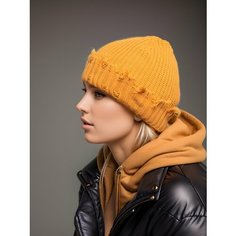 Шапка бини для женщин, размер 54-58, желтый Lyberty Store