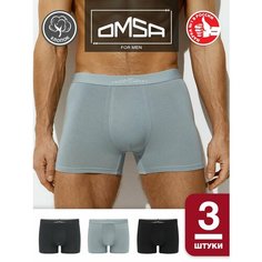 Трусы Omsa B_OmB 1234-1, комплект из 3 шт., размер L, серый, черный