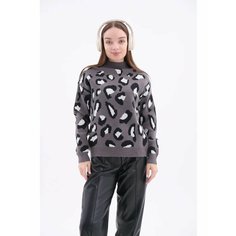 Свитер H&T Collection, размер 42-48, , серый, белый, черный