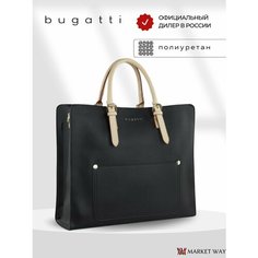 Сумка шоппер Bugatti, фактура зернистая, черный