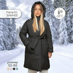Пальто Amarobaby SNUGGLY, размер 140-146, черный