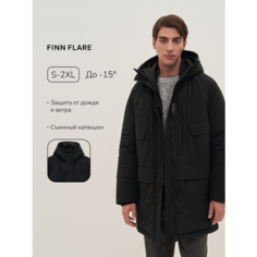 Пальто FINN FLARE полупальто с капюшоном, размер L, черный