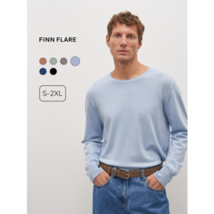 Джемпер FINN FLARE Лонгслив с длинным рукавом, размер L, , светло-голубой