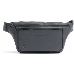 Сумка поясная PIQUADRO Black Square, фактура гладкая, зернистая, синий