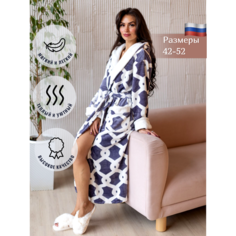 Халат домашний теплый женский с капюшоном на запах, размер S, белый Comfort Fashion