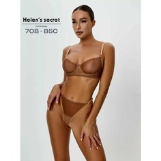 Комплект нижнего белья Helens secret Зима-Весна 2025, размер 70D, бронзовый