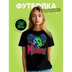 Футболка, 1 шт., размер Микки маус 48, черный Нет бренда