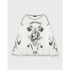 Лонгслив Gloria Jeans Ready! Steady! Go!, размер XXS-XS/158, , молочный