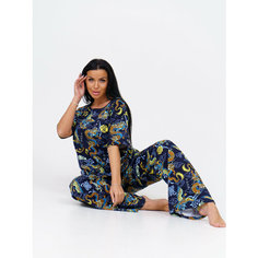 Пижама BUY-TEX.RU женская с брюками, размер 48, синий