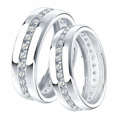 Кольцо обручальное Diamant online, серебро, 925 проба, фианит, размер 19.5, ширина 5 мм, прозрачный