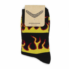 Носки BOOOMERANGS Носки с рисунками - Пламя, размер 40-45, красный, желтый, черный