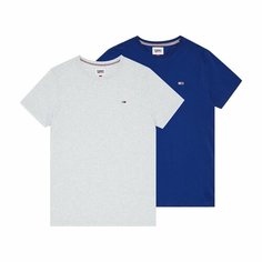 Футболка Tommy Jeans, размер TL, серый/синий