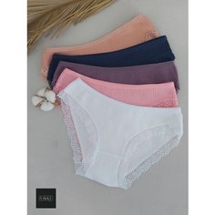 Трусы VIKKI., комплект из 5 шт., размер 44-46, синий, розовый, белый, фиолетовый, коричневый